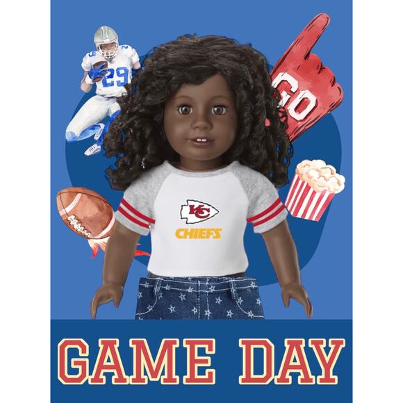 American Girl Doll NFL Kansas City CHIEFS TEE + STAR JEGGINGS Football Outfit! - Picture 2 of 13